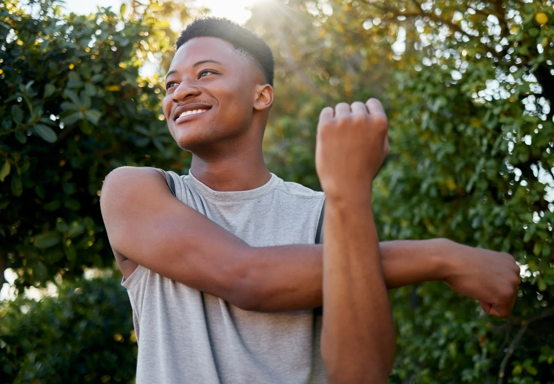 stretching thinking and black man in nature for r 2026 03 25 07 39 41 utc